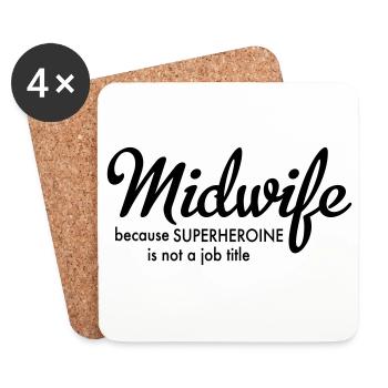 6061912 125585140 midwife - Coasters (set of 4) - white - Front
