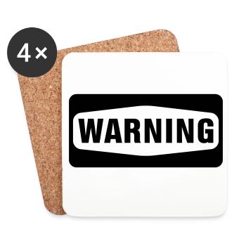 Warning - Coasters (set of 4) - white - Front