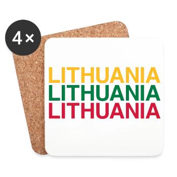LITHUANIA Lithuania flag - Coasters (set of 4) - white - Front