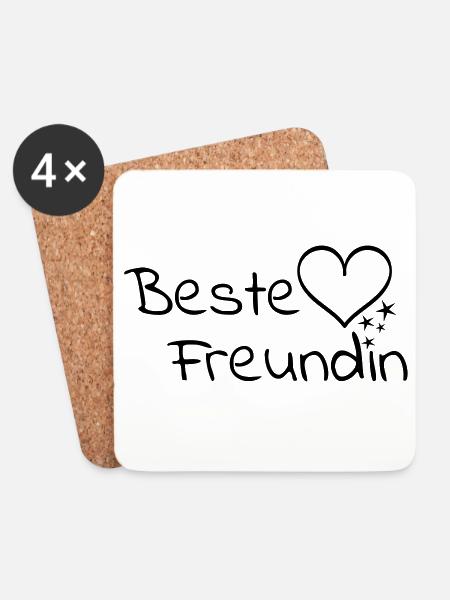 Beste Freundin - Untersetzer (4er-Set) - Weiß