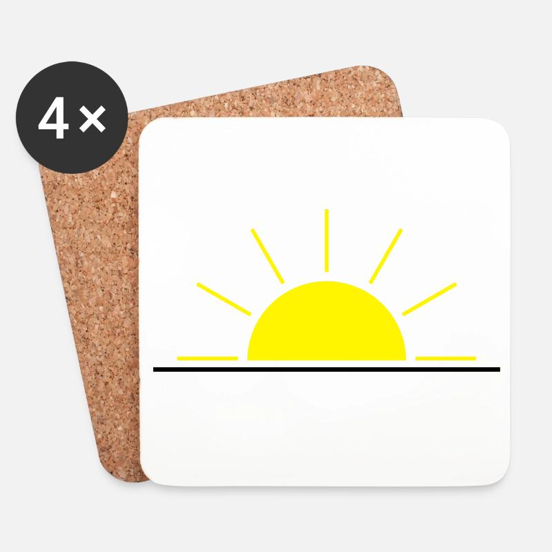 Sonnenaufgang oder Sonnenuntergang gelb - Untersetzer (4er-Set) - Weiß