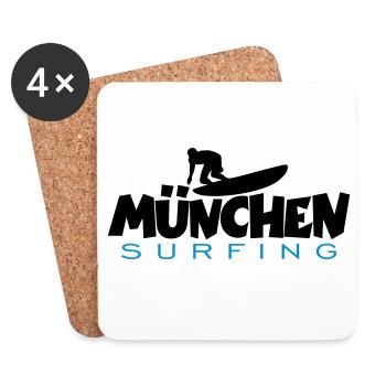 München Surfing - Untersetzer (4er-Set) - Weiß - Vorne
