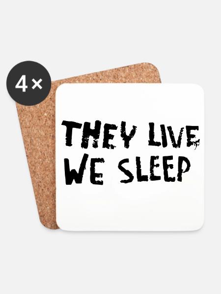 They Live - We Sleep - Untersetzer (4er-Set) - Weiß