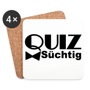 Quiz-süchtig Quiz Wissen Hobby Spruch lustig TV - Untersetzer (4er-Set) - Weiß - Vorne