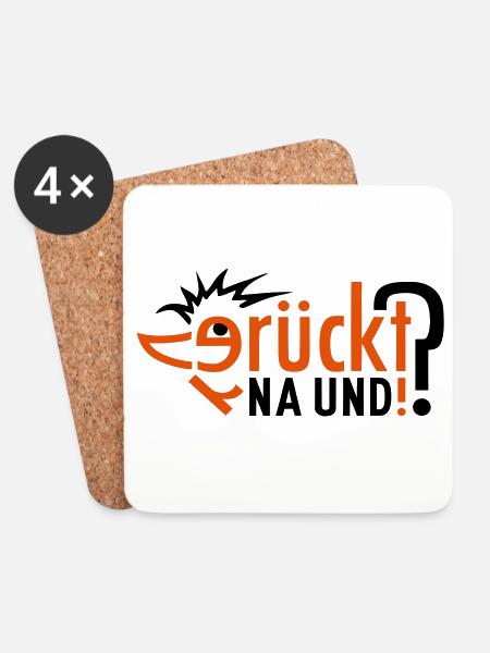 Verrückt ! 2farbig individualisierbar - Untersetzer (4er-Set) - Weiß