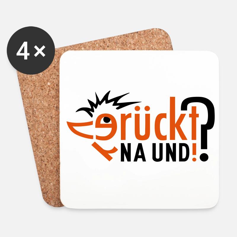 Verrückt ! 2farbig individualisierbar - Untersetzer (4er-Set) - Weiß
