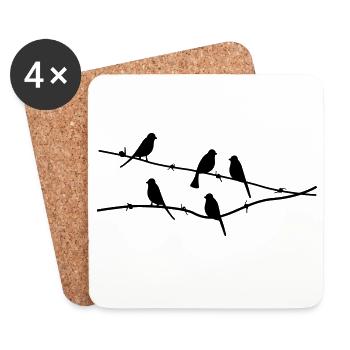 birds Vögel - Untersetzer (4er-Set) - Weiß - Vorne