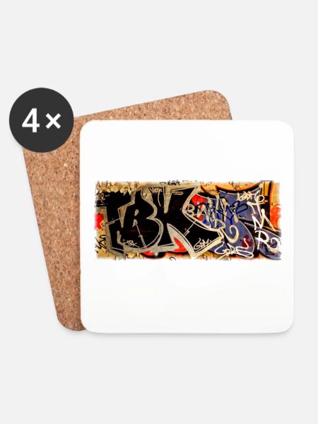 Graffiti - Untersetzer (4er-Set) - Weiß