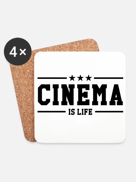 Cinema is life - Untersetzer (4er-Set) - Weiß