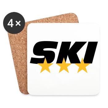 ski - Dessous de verre (lot de 4) - blanc - Devant