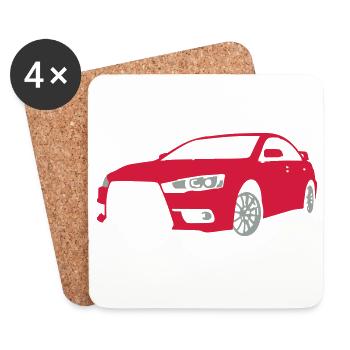 voiture de sport - Dessous de verre (lot de 4) - blanc - Devant