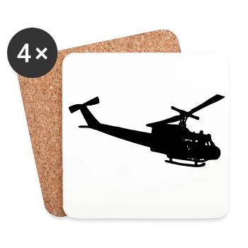 Bell UH-10 silhouette - Untersetzer (4er-Set) - Weiß - Vorne