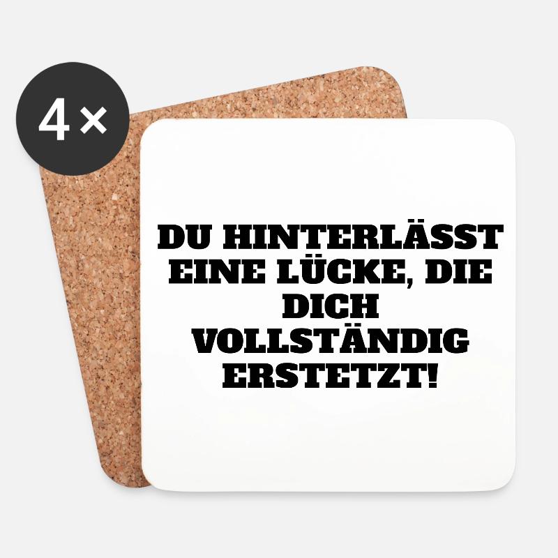 Lustiger Spruch - Untersetzer (4er-Set) - Weiß