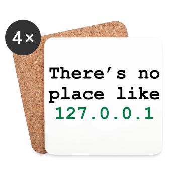 there's no place like 127.0.0.1 - Dessous de verre (lot de 4) - blanc - Devant