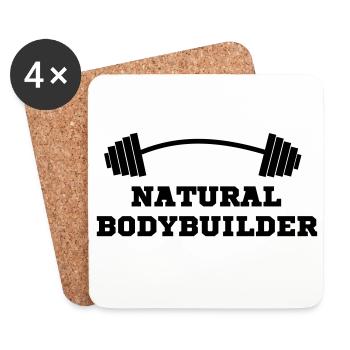 culturiste, musculation,fitness,entraînement,bête - Dessous de verre (lot de 4) - blanc - Devant