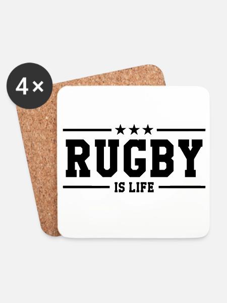 Rugby - Untersetzer (4er-Set) - Weiß