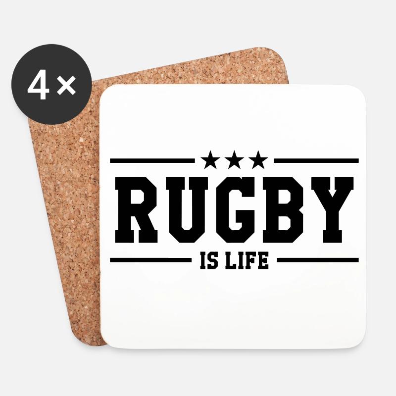 Rugby - Untersetzer (4er-Set) - Weiß