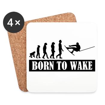 Wakeboard,Shred,Wakeboarder,Wakeboarding,Wake - Coasters (set of 4) - white - Front