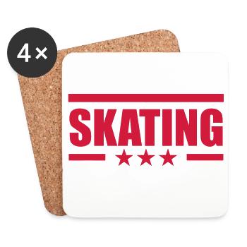 Skating - Untersetzer (4er-Set) - Weiß - Vorne