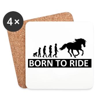 Horses, horse, riding, pony, cowboy, trot, Gallop - Coasters (set of 4) - white - Front