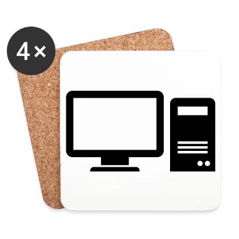 Computer - Untersetzer (4er-Set) - Weiß - Vorne
