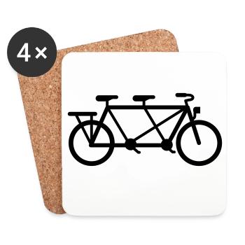 Tandem Fahrrad - Untersetzer (4er-Set) - Weiß - Vorne