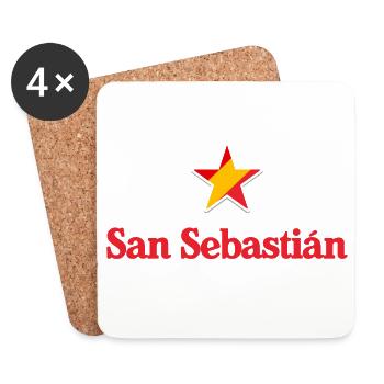 Sterne von Spanien - San Sebastian - Untersetzer (4er-Set) - Weiß - Vorne