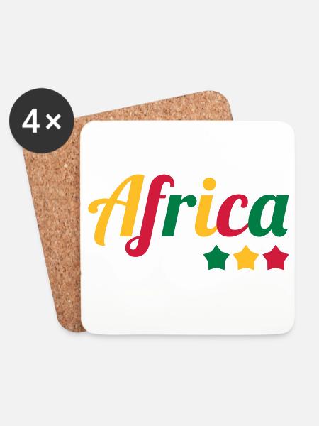 Africa / African / Afrika / Afrique / Africain - Coasters (set of 4) - white