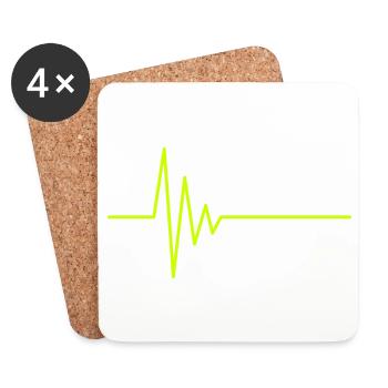 EKG Herzschlag - Untersetzer (4er-Set) - Weiß - Vorne