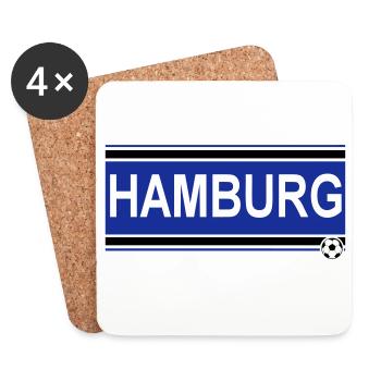 Hamburg , Tradition , Hamburg Fussball Fan (25) - Untersetzer (4er-Set) - Weiß - Vorne
