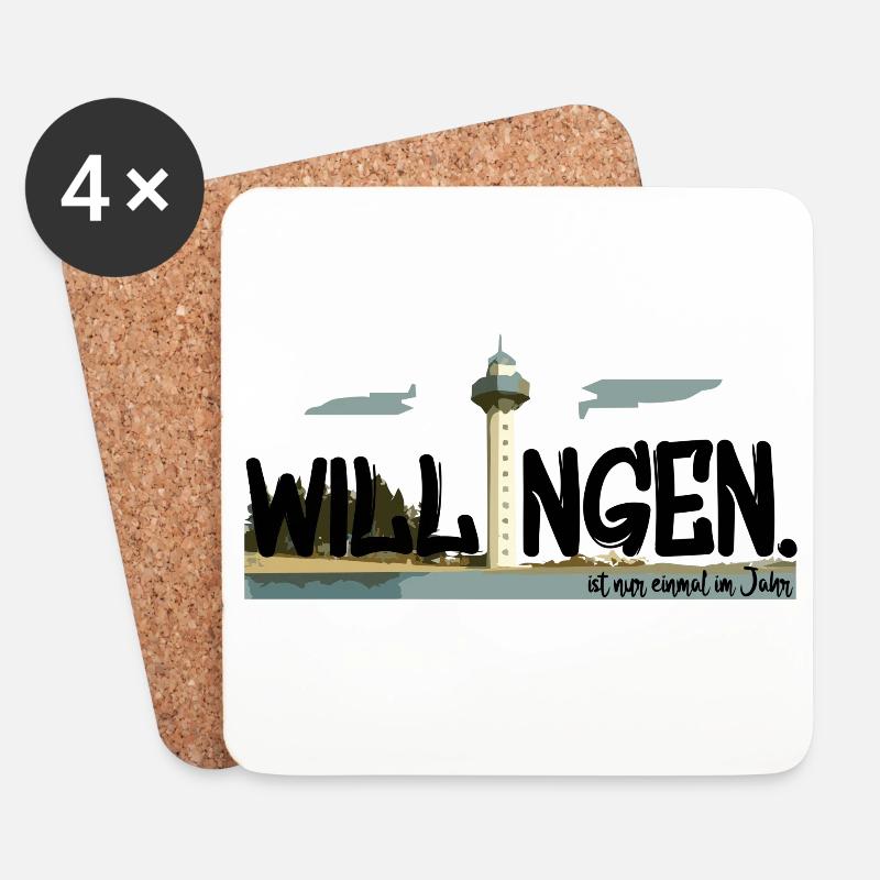 Willingen ist nur einmal im Jahr - Untersetzer (4er-Set) - Weiß