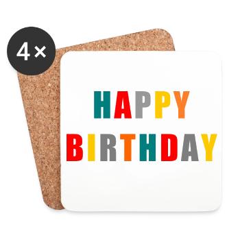 Alles Gute zum Geburtstag. Alles Gute zum Geburtstag - Untersetzer (4er-Set) - Weiß - Vorne