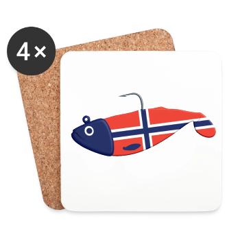 Soft lure Norway for anglers in the fjord and sea - Coasters (set of 4) - white - Front