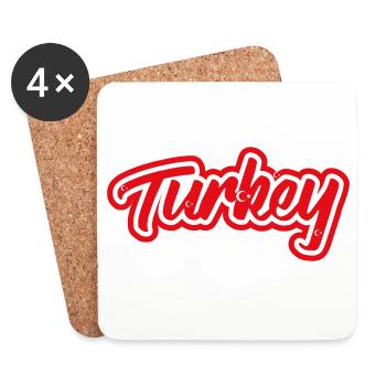 sticker flag of Turkey Turkey Tuerkei Turquie - Coasters (set of 4) - white - Front