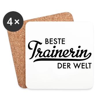 beste trainerin der welt - Untersetzer (4er-Set) - Weiß - Vorne