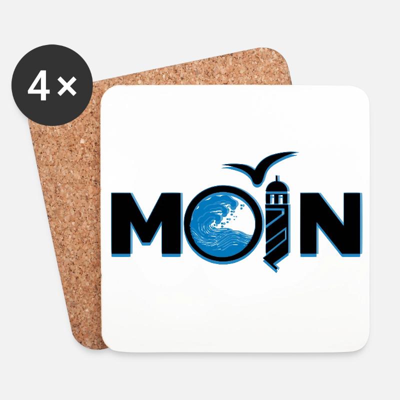 Moin Norddeutsch - Untersetzer (4er-Set) - Weiß