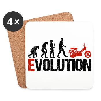 Mofa Vehicle Evolution Funny for Moped Drivers - Coasters (set of 4) - white - Front