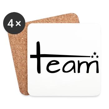 Team Style mit Sternen - Untersetzer (4er-Set) - Weiß - Vorne