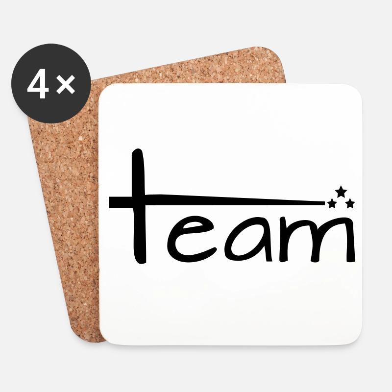 Team Style mit Sternen - Untersetzer (4er-Set) - Weiß