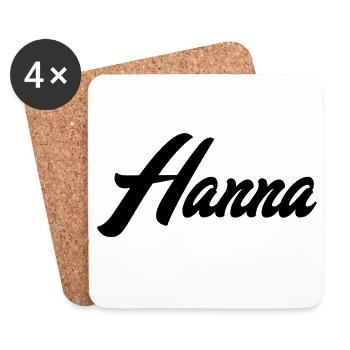 Hanna Name Abstract Play of Colors on Canvas - Coasters (set of 4) - white - Front