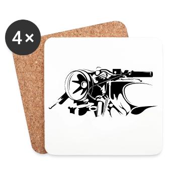 Motorcycle Motorcycle Biker Symbol Illustration Icon - Coasters (set of 4) - white - Front