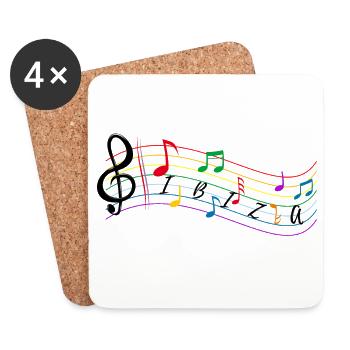 Sheet music ibiza - Sheet music for music. - Coasters (set of 4) - white - Front