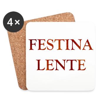 Festina Lente, latin quotes - Coasters (set of 4) - white - Front