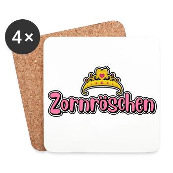 Zornröschen - Untersetzer (4er-Set) - Weiß - Vorne