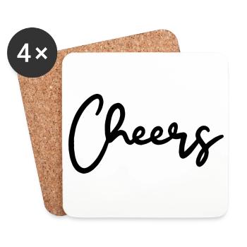 Vive le toast - Dessous de verre (lot de 4) - blanc - Devant