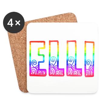 elli rs rainbow - Coasters (set of 4) - white - Front
