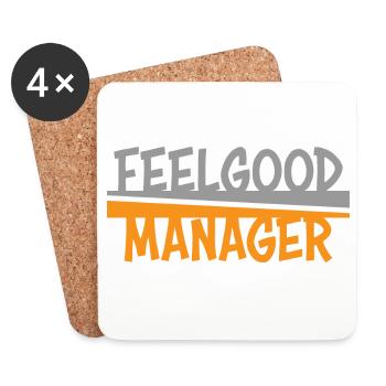 Feelgood Manager grau orange - Untersetzer (4er-Set) - Weiß - Vorne