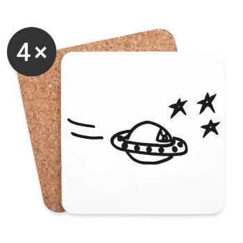 Alles außer-gewöhnlich - das UFO - Untersetzer (4er-Set) - Weiß - Vorne