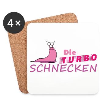 Muddy run shirt mud Matsch Laufshirt Team Schnecke - Untersetzer (4er-Set) - Weiß - Vorne