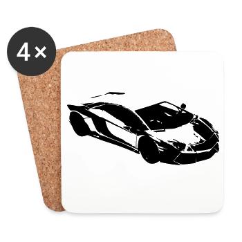 Lambo sports car Italian supercar - Coasters (set of 4) - white - Front